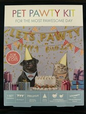 KIT PATTE ANIMAL • NEUF DANS SA BOÎTE • Kit fête d'anniversaire chien et chat ballons bannière chapeaux 