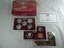 2010-S US Mint Silver Proof Set with COA & Box 14 Coins 90%