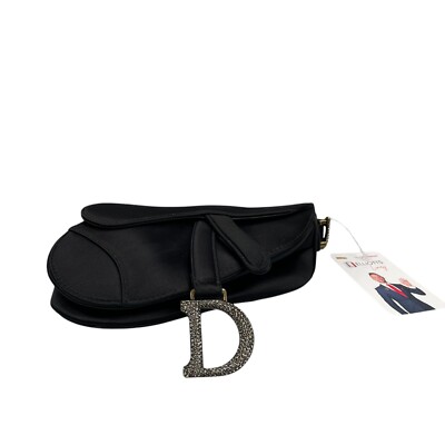 バッグ [Rare] Dior Saddle Bag Satin Crystal CHRISTIAN DIOR Satin Crystal Mini Saddle Bag Light Shock