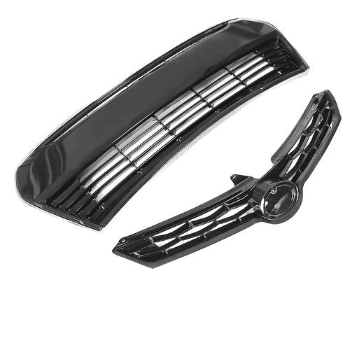 Nueva parrilla delantera superior inferior 2 piezas negra brillante para Toyota Corolla SE 2014-2016 - Imagen 2 de 7