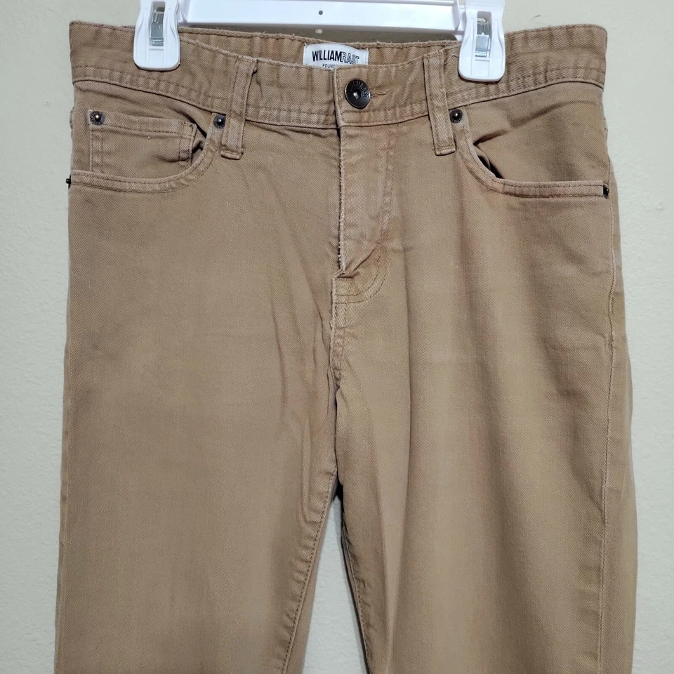 William Rast Men's Size 30x32 Dean Slim Straight Khaki Twill Pants 5-Pocket - Image 3 of 4