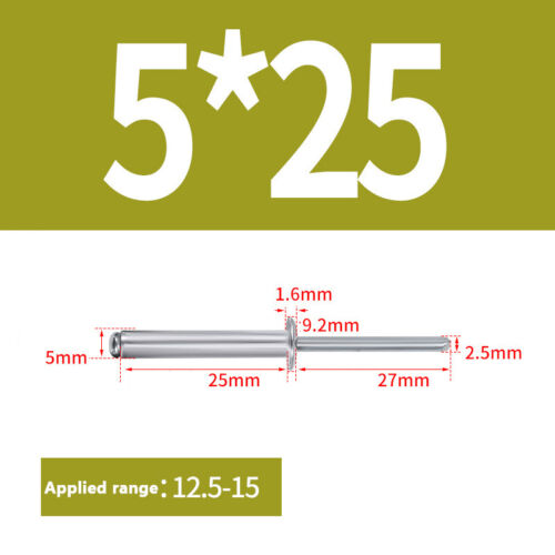POP RIVETS ALUMINIUM STEEL DOME HEAD BLIND 3mm,3.2mm,4mm,4.8mm,5mm,6mm STANDARD - Picture 56 of 66