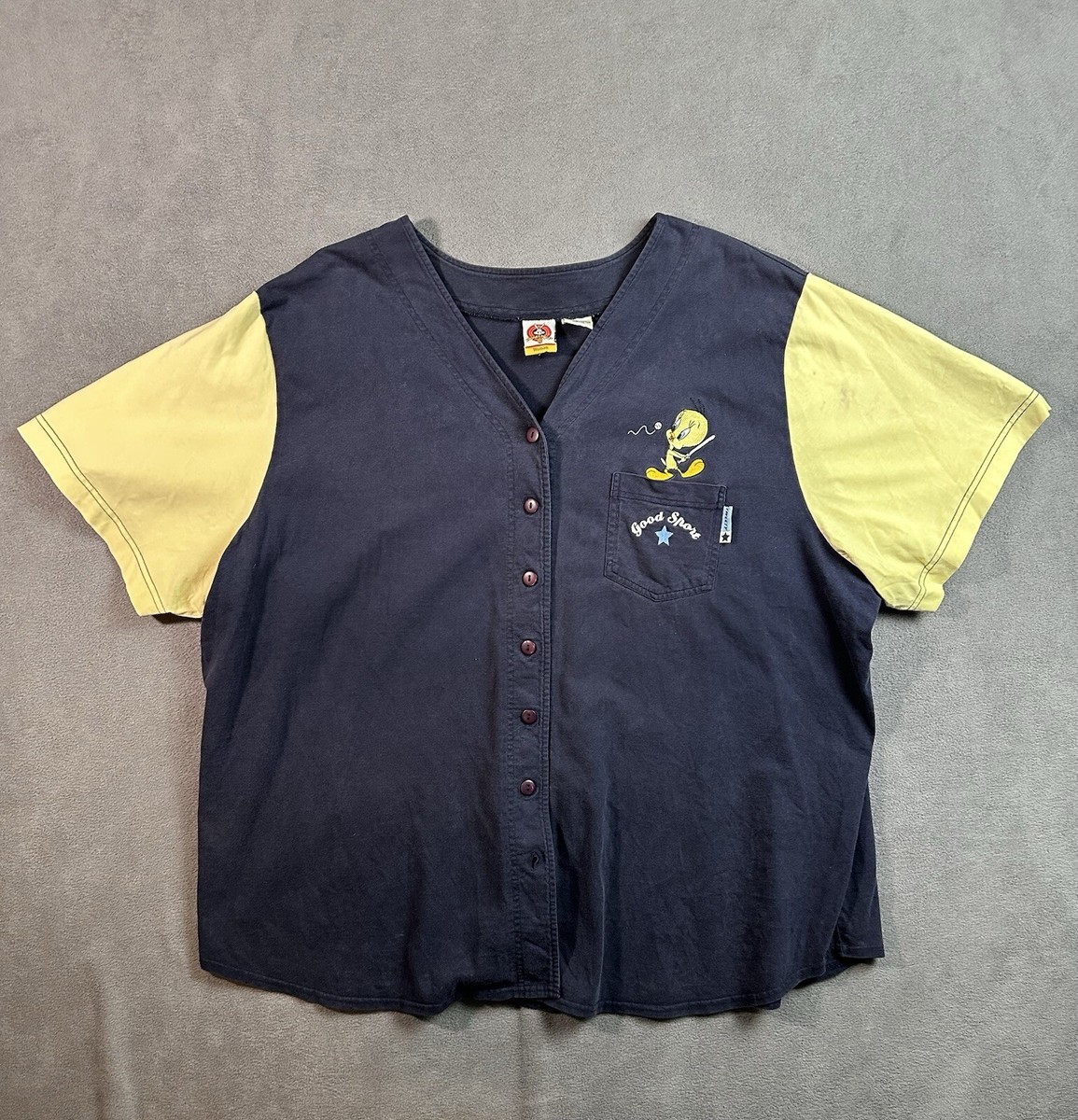 Maillot Baseball Vintage Looney Tunes - Bugs Bunny, Taz, Tweety - Taille M