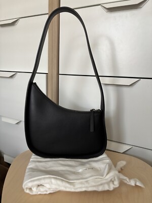 The Row Half Moon Shoulder Bag Black