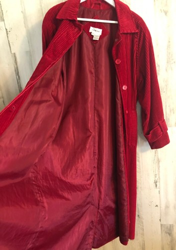 RAR Newport News langer Cordmantel Gr. 11/12 rot Taschen gefüttert Vintage 80er - Bild 13 von 18