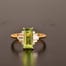 Green Peridot Gemstone 925 Sterling Silver Ring Handmade Jewelry Ring For Women