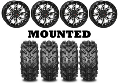 Kit 4 Interco Swamp Lite Tires 28x9-14 on System 3 ST-6 Machined Wheels 1KXP
