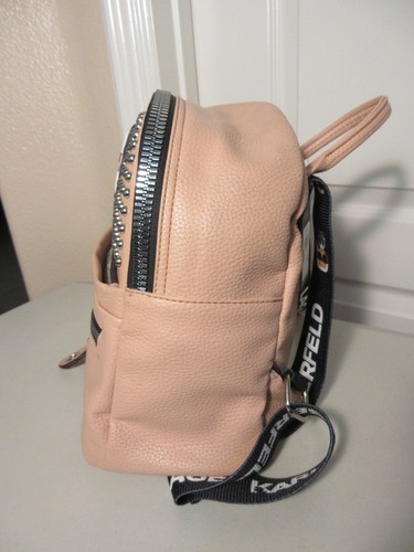 KARL LAGERFELD MAYBELLE STUDDED BACKPACK PINK/FLESH NEW - Picture 5 of 14