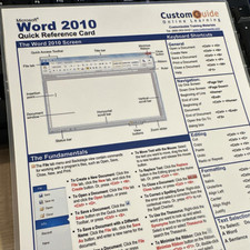 CustomGuide Microsoft Word 2010 Quick Reference Printed Card
