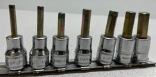Snap-on 7 Pc. Metric 38 Dr. Hex Bit Socket Driver Set 4-10mm W Rail