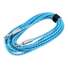 1 PCS Guitar Instrument Cable 20 Feet 1/4 Inch Straight Male Braided Blue