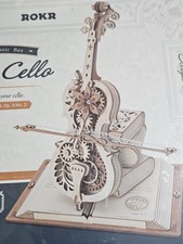 ROKR Magic Cello Mechanical Music Box 3D Wooden Puzzle Model Kit Stem Project