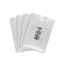 4 PACK RFID BLOCKING CREDIT/DEBIT/ID CARD PROTECTOR SLEEVE ANTI THEFT SHIELD