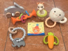 LA SOPHIE GIRAFE ELEPHANT FAT BRAIN PIPSQUIGZ LOVE U LATTE RABBIT RATTLE LOT