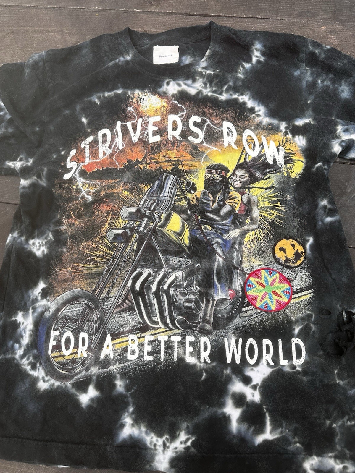 FILA Strivers Row Camicia Uomo Trashed Oversize Patch Moto Lampo Taglia M?