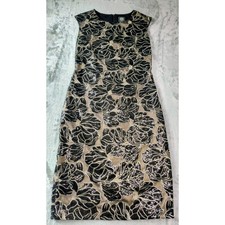 Vince Camuto Sleeveless Sequin Dress Size 8 in Black & Nude