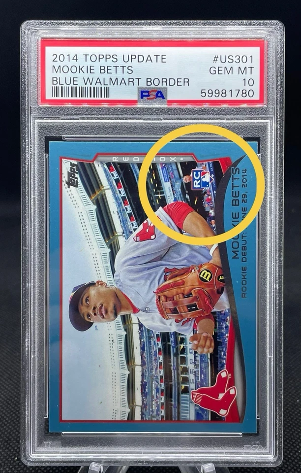 Mookie Betts ROOKIE CARD RARE BLUE BORDER Pop. 67 💎 2014 Topps RC PSA 10 - Image 2 of 4