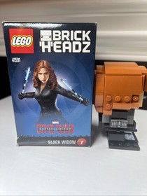 Black Widow Lego Kit 41591 Brickheadz with Box & Instruction Manual(used)open B
