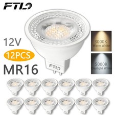 12-pcs Ftl Mr16 Led Bulbs Gu5.3spot Light Bulbs 5w50w 40 Degree 3000k 5000k