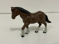 Figurine animaux basse cour ferme chevaux cheval marron crinière noire 8cm 1998