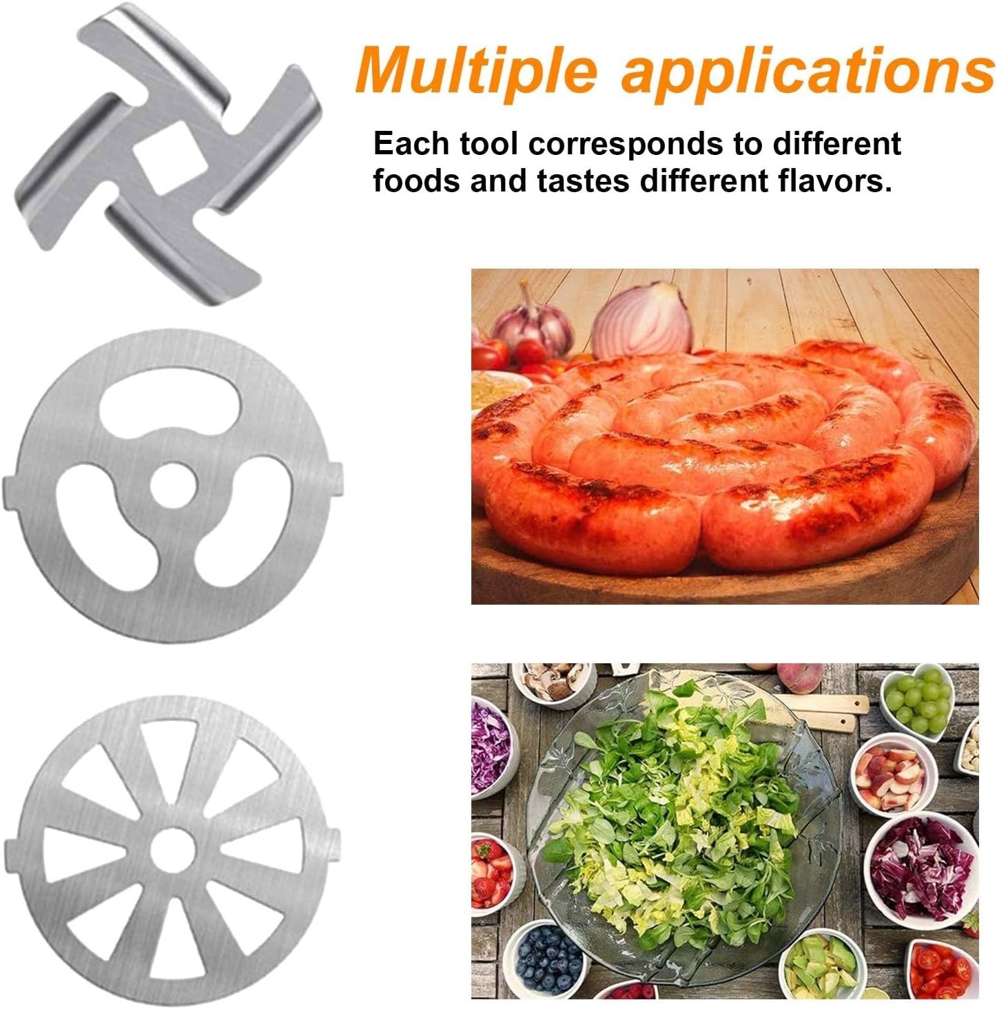 10-Piece Stainless Steel Meat Grinder Kit for Versatile Food Processing