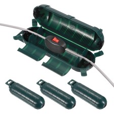 3pcs Extension Cord Cover IP44 Water-Resistant Electrical Connection Box, Green