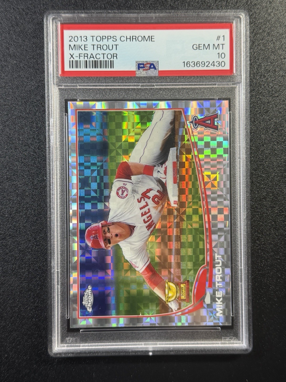 2013 Topps Chrome LA Angels Mike Trout Xfractor Rookie Cup - PSA 10