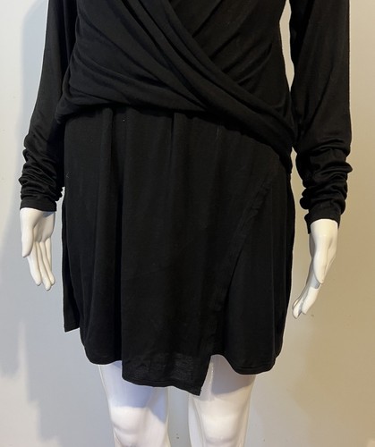 Vestido para mujer White House Black Market talla L drapeado delantero manga larga negro - Imagen 10 de 15
