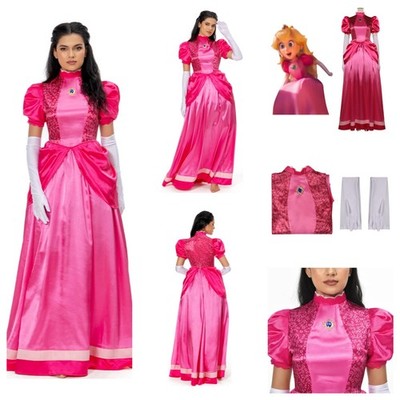 The Super Mario Bros. Movie-peach Cosplay Costume Dress set Party Halloween