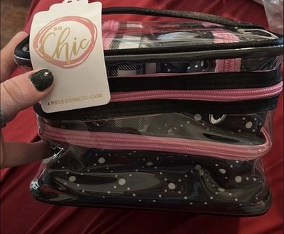 4 piece PVC Makeup Bag with Handle - 8.6 * 5.5 * 5.5 inch