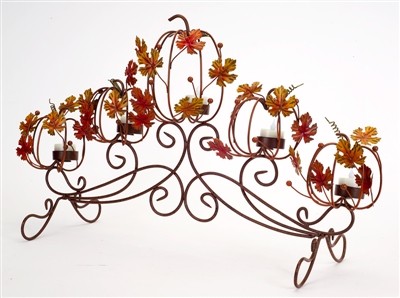 Melrose 40" Serpentine Iron Scrollwork Decorative Tea Light 