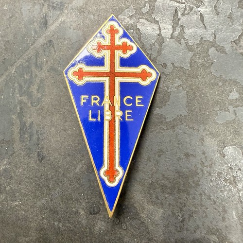 Original WWII Free French Unit Badge Enameled FFI