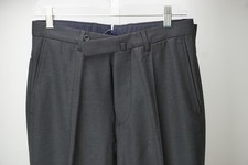 Incotex Charcoal Gray High Comfort 100 Wool Mens Dress Pants Sz 46 EU NEW