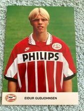 Eidur Gudjohnsen PSV Eindhoven 1995/1996 Autogrammkarte Satzkarte ROOKIE selten