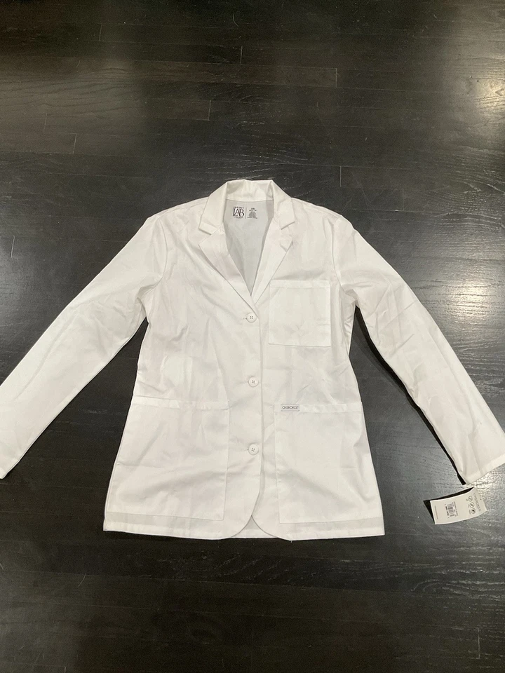 WHITE CHEROKEE SCRUBS PROFESSIONAL WHITES WOMEN LAB COAT - Image 4 of 4