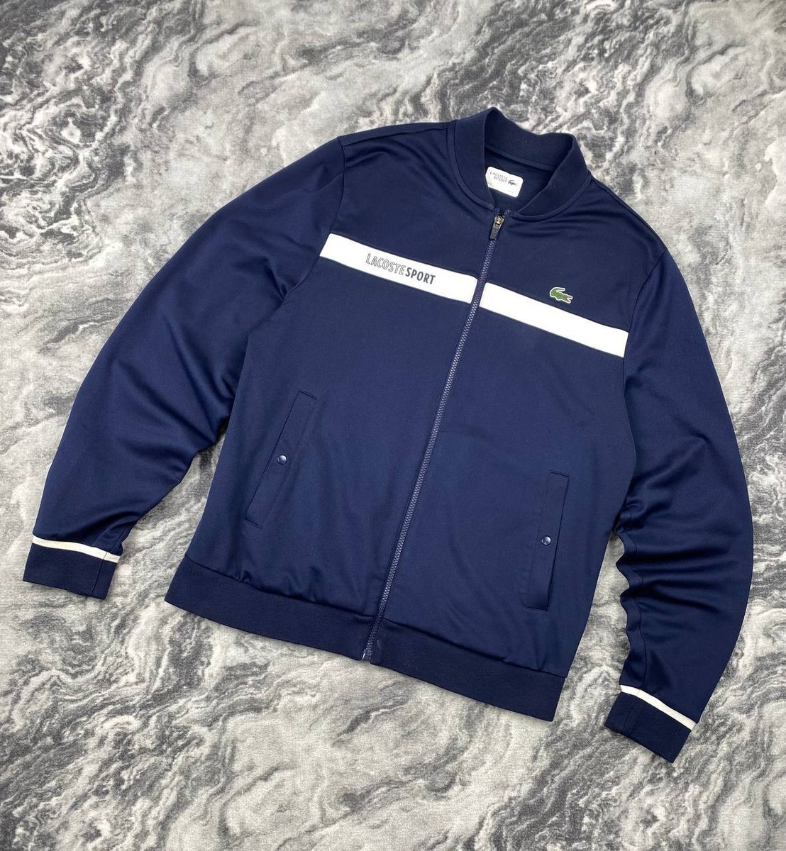 Lacoste Sport Track Jacket Big Logo Men Size XL Blue | eBay