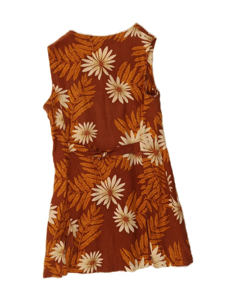 Vestido básico GB.PEDRINI para mujer sin mangas IT 42 mediano marrón floral algodón DV92 Foto 2 de 3