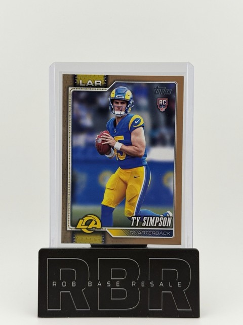 Ty Simpson 2026 Topps Flagship Football Gold Border /2026 RC LA Rams #302