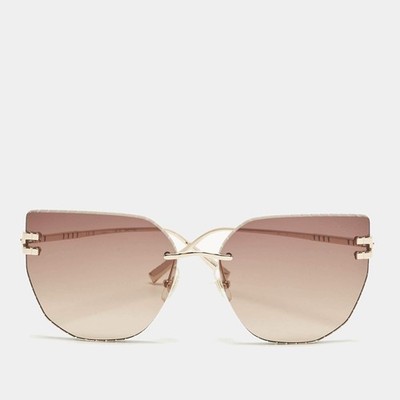 Chopard BrownGold Tone SCHL54 Butterfly Sunglasses