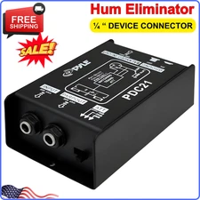 Pyle Premium Direct Injection Audio Box - 2.36" X 4.09" Passive DI Unit Hum Elim