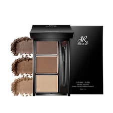 Eyebrow Powder Three-Color Brow Disc Waterproof Eyebrow Powder Eyebrow Makeup Ki