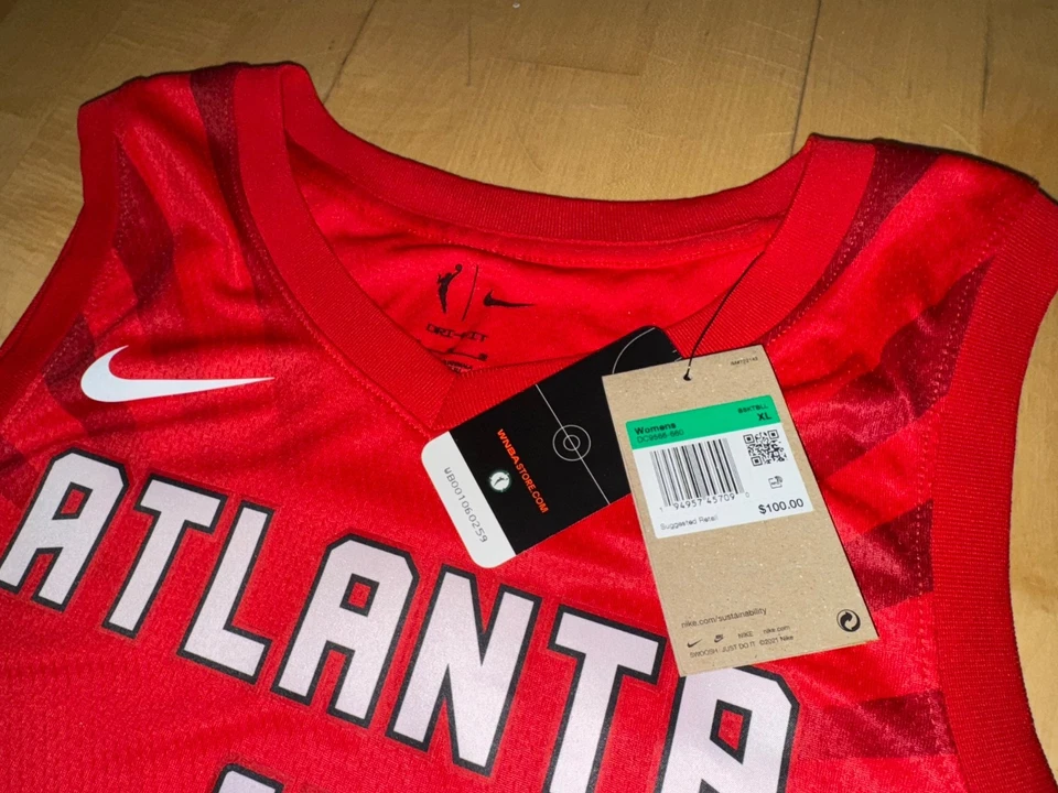 New Women's Nike WNBA Atlanta Dream McDonald Basketball Jersey DC9566-660 Sz XL - Image 4 of 4
