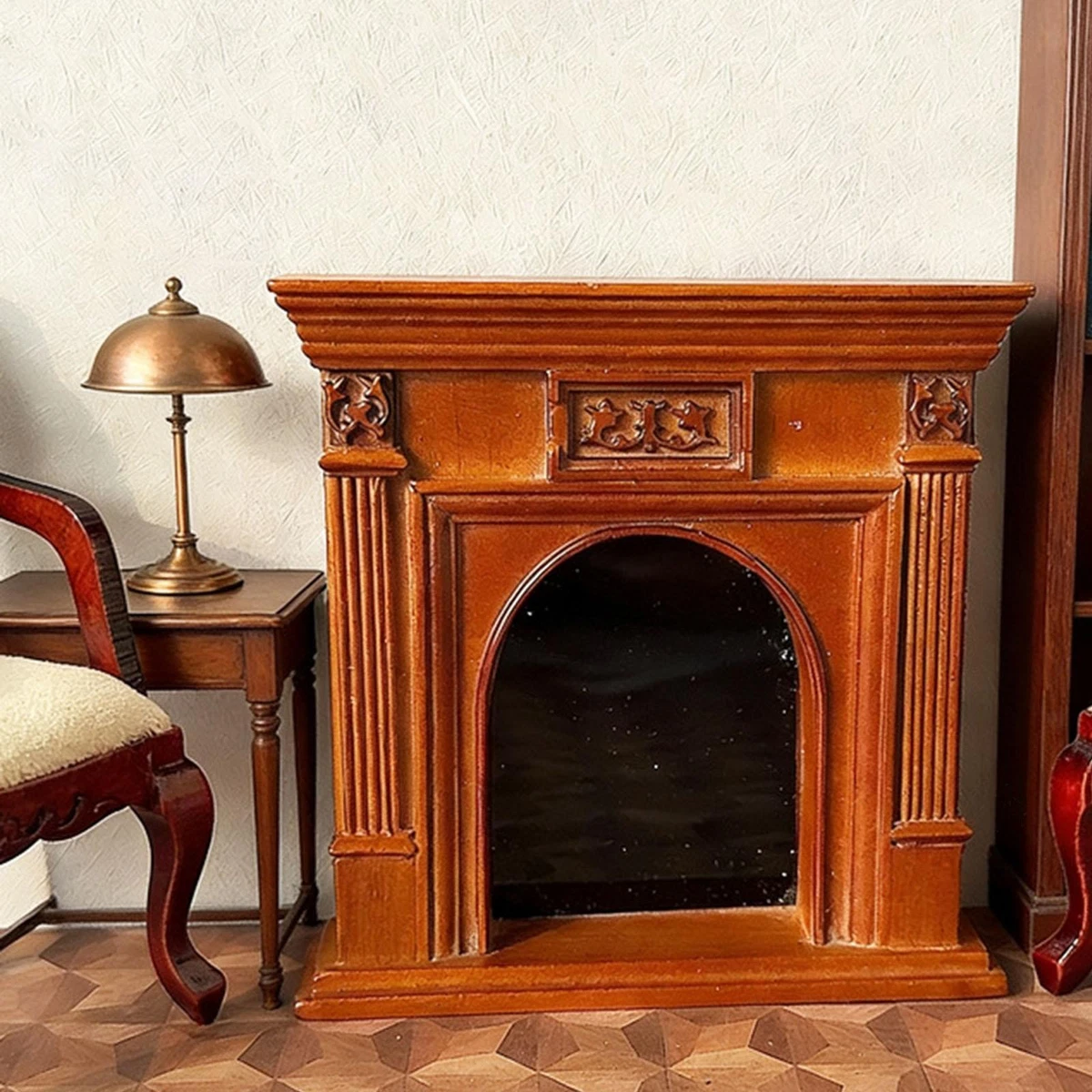 1:12 Casa delle bambole in miniatura Camino Glowing Stufa Modello Accessori per mobili per la casa delle bambole Decor Bambini Giochi di imazione Giocattoli Regalo  26