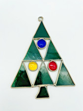 Handmade Stained Glass Christmas Tree Suncatcher Window Decor