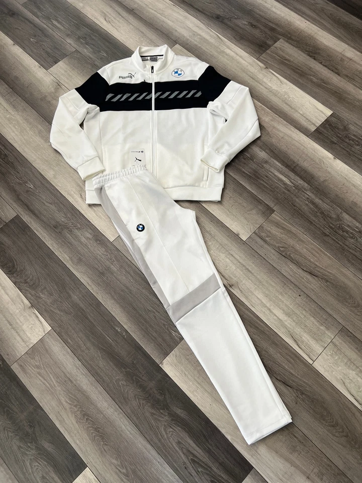 Puma BMW Motorsports Hombres Chándal Chaqueta de Pista + Pantalones de chándal Blanco Negro Mediano Foto 4 de 4