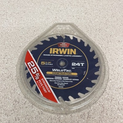 (1) NEW Irwin 5-3/8'' 24T WeldTec Construction Circular Saw Blade 1934296