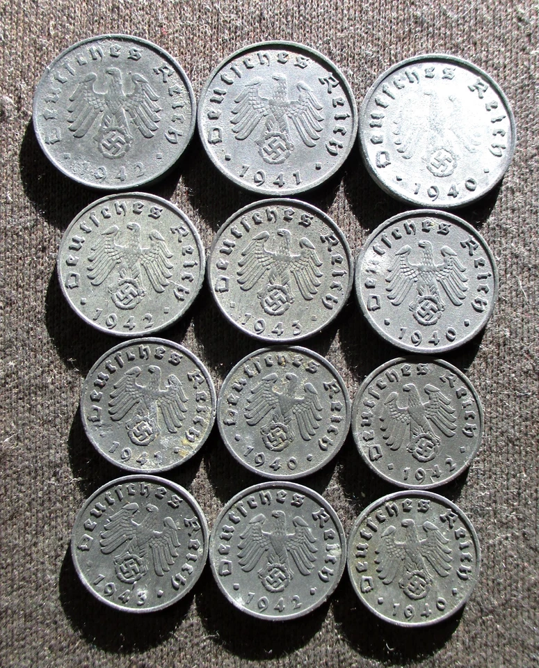 OLD COINS OF THIRD REICH NAZI GERMANY (1940-1944) WORLD WAR II - MIX 542 - Image 2 of 4