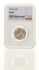1937 D Washington Silver Quarter, NGC Graded MS66,