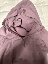 Lululemon Scuba Oversized Half Zip Hoodie Women s M/L Pink Cropped Pullover READ
