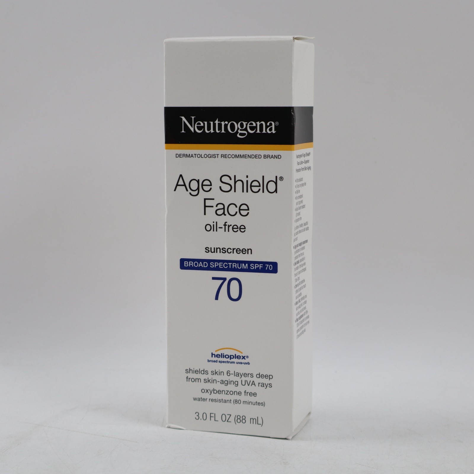 2 PACK Neutrogena Age Shield Face Lotion Sunscreen Broad Spectrum SPF 70 - 3 Oz